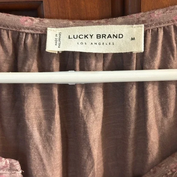 Lucky Brand new boho style Floral brown and Mauve Top - Picture 10 of 16